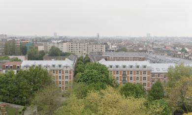 Vue aérienne des bâtiments
