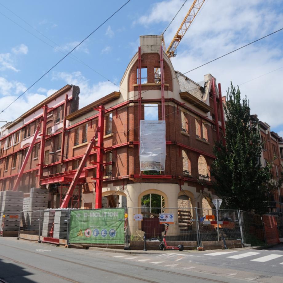 Photo du chantier au quartier Helmet - Foto van de werf in de Helmetwijk