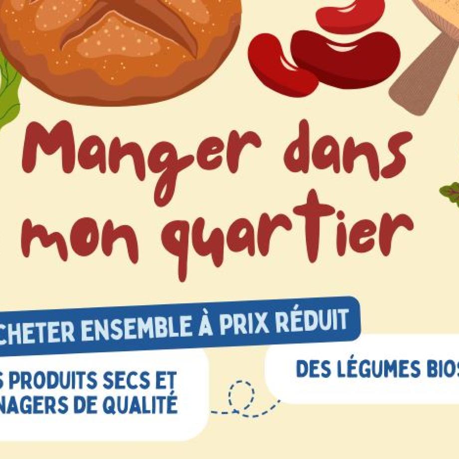 Affiche du projet "Manger dans mon quartier" - Poster van het project "Eten in mijn buurt"