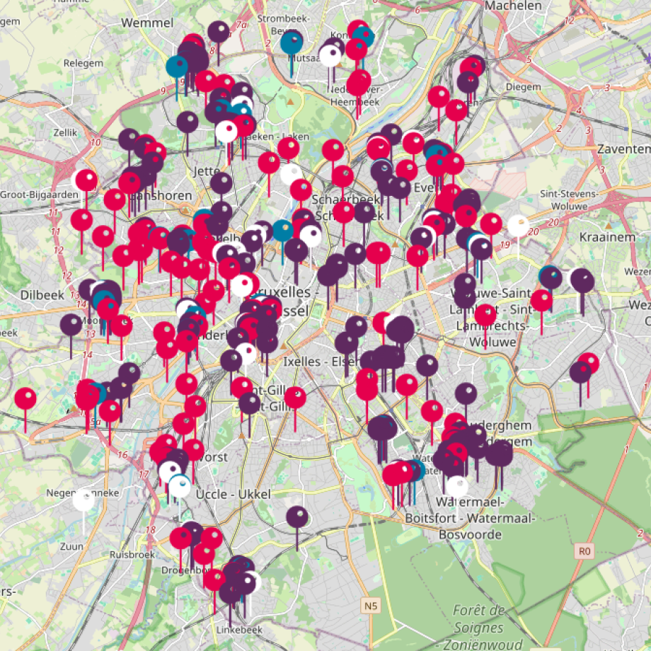 Illustration de la cartographie - Illustratie van de kaart